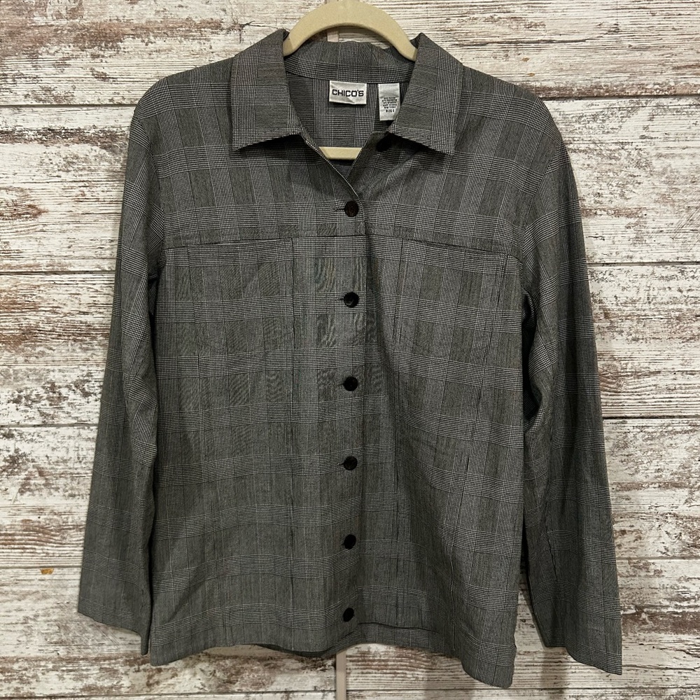 Chico’s - Gray/Black - Button Down - Jacket - Ret… - image 1